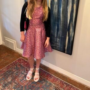 Zoe Ltd Sleeveless Print Metallic Brocade Dress